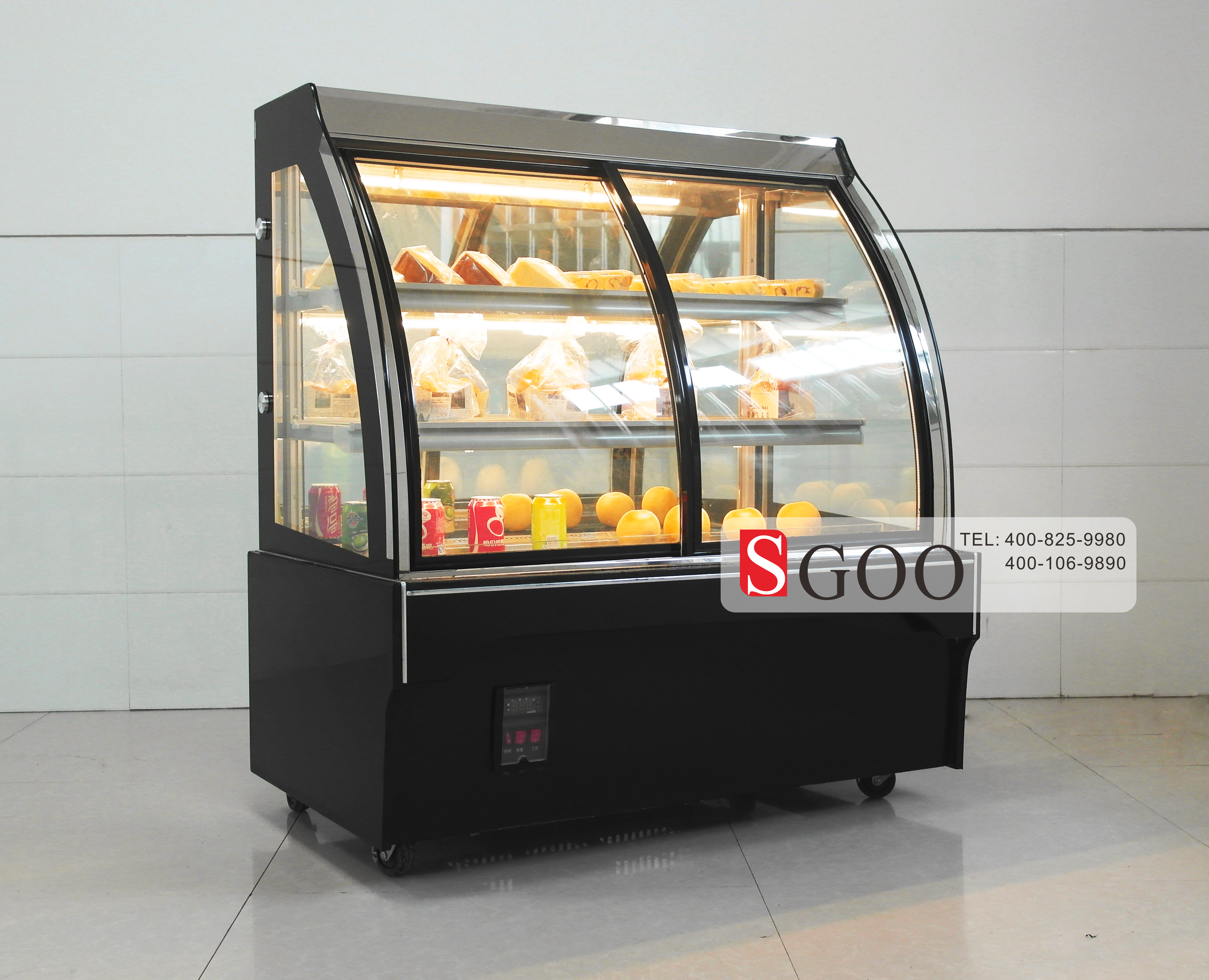 Convenience store supermarket refrigerated showcase the price