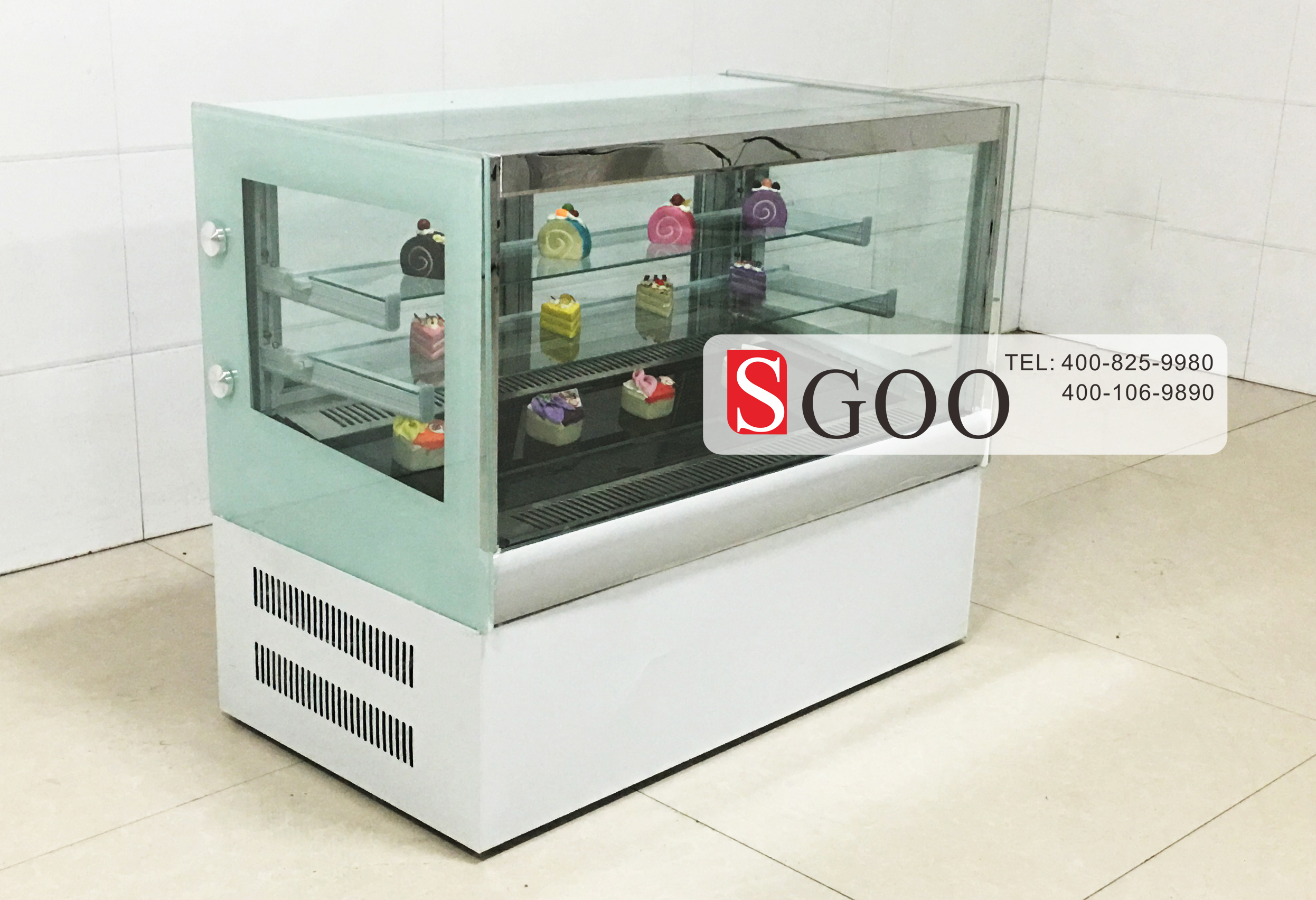 Tủ trưng bày siêu thị tùy chỉnh tủ trưng bày bánh kem Giá 