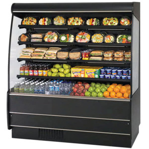 Supermarket refrigerated showcase Alternative methods between refrigerants 