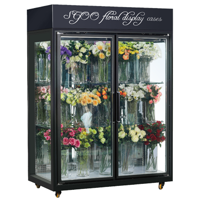 玻璃门鲜花展示柜