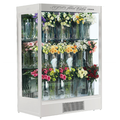 敞开式侧面玻璃鲜花冷藏展示柜